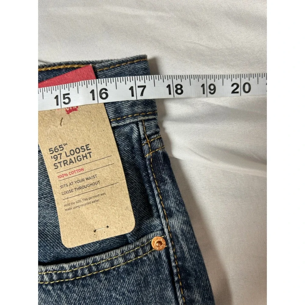 Levis 565 '97 Loose Straight Jeans Mens 33x32 Medium Wash Blue 100% Cotton NWT